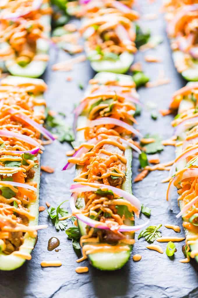 photo of cucumber banh mi subs from Get Inspried Everyday