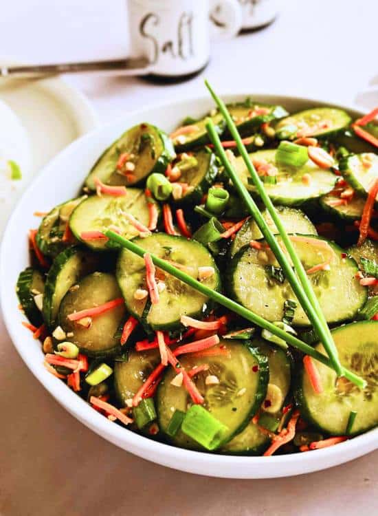 photo of Asian cucumber salad from Nuts and Twigs